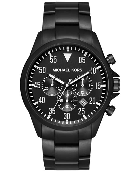 michael kors mens watch all black|michael kors black dial watch.